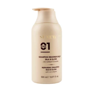 SUNEWMED+ Silk & Glow Regenerujący szampon do włosów z kompleksem 5 olejków 500 ml