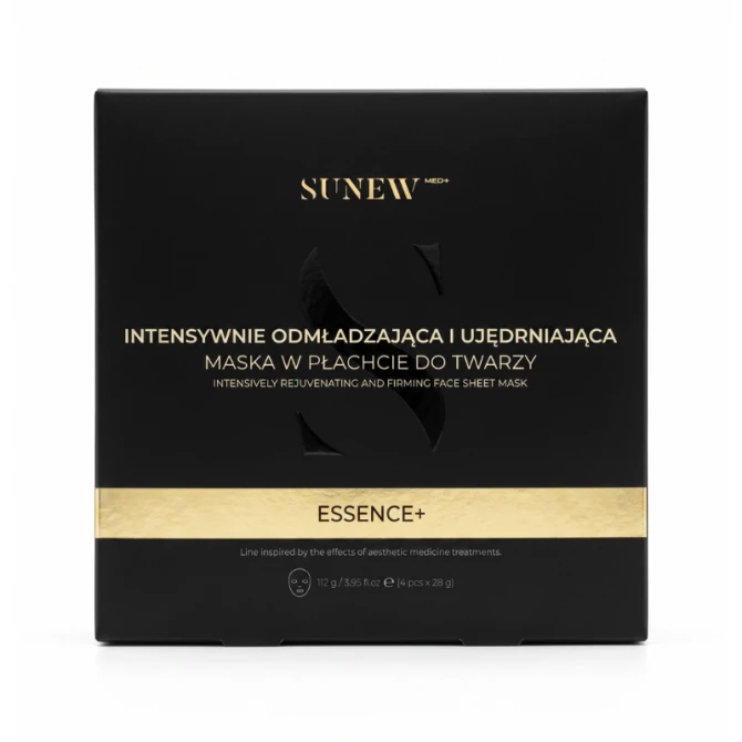 SUNEWMED+ ESSENCE+ Maska w płachcie do twarzy z peptydami i śluzem ślimaka 4szt. 4x28 g