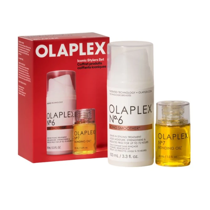 OLAPLEX Iconic Stylers Set No.6 Bond Smoother® 100 ml + No.7 Bonding Oil™ 30 ml, Zestaw do perfekcyjnej stylizacji