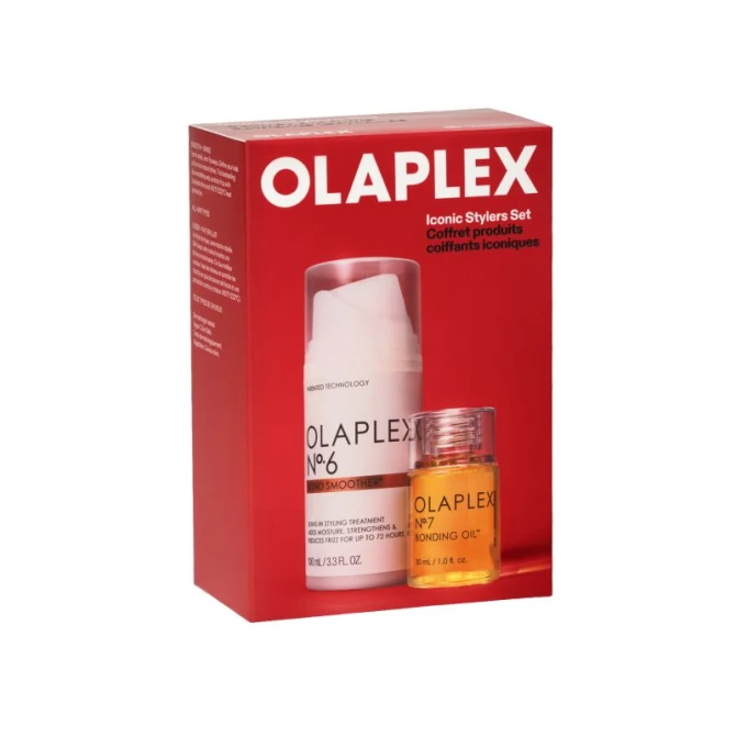 OLAPLEX Iconic Stylers Set No.6 Bond Smoother® 100 ml + No.7 Bonding Oil™ 30 ml, Zestaw do perfekcyjnej stylizacji