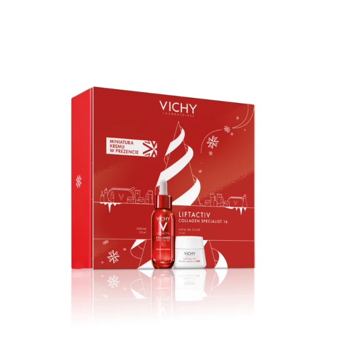 VICHY LIFTACTIV COLLAGEN SPECIALIST Zestaw Świąteczny (serum 30 ml + krem na dzień 15 ml) z technologią wzmacniania kolagenów