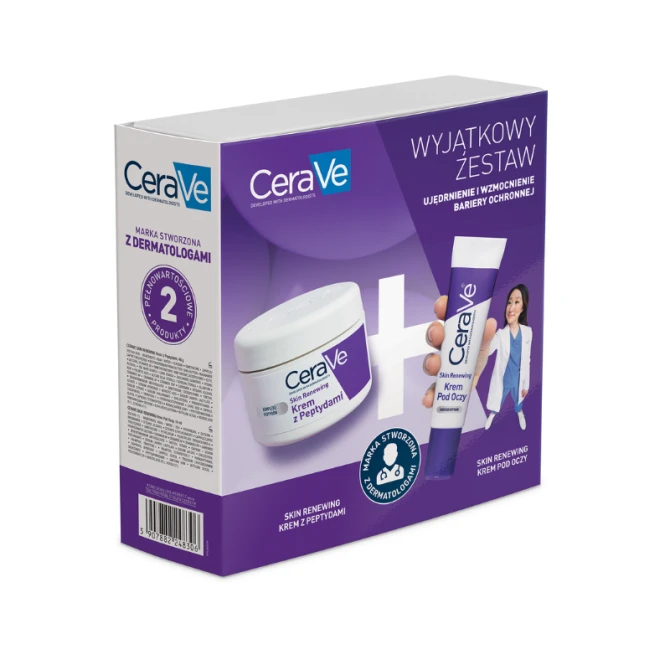 CERAVE SKIN RENEWING Świąteczny Zestaw Prezentowy (krem z peptydami 48 g + krem pod oczy 14 ml)
