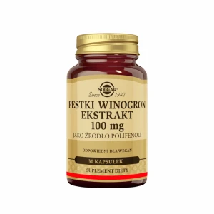 SOLGAR Pestki Winogron Ekstrakt 100 mg 30 kapsułek