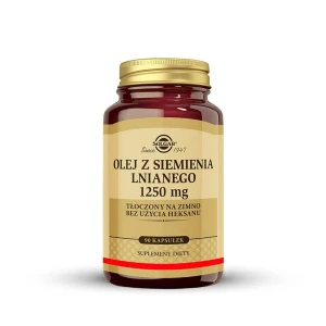 SOLGAR Olej z Siemienia Lnianego, Wsparcie prawidłowego poziomu cholesterolu 90 kapsułek