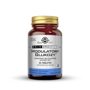 SOLGAR Modulatory Glukozy, Wsparcie utrzymania prawidłowego poziomu glukozy 60 tabletek
