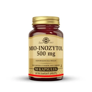 SOLGAR Mio-inozytol 500 mg, Dla wsparcia układu nerwowego i równowagi organizmu 50 kapsułek