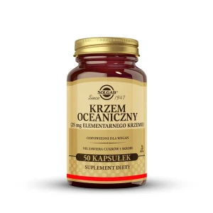 SOLGAR Krzem oceaniczny, Dla wsparcia zdrowej skóry i włosów oraz zwiększenia produkcji kolagenu 50 kapsułek