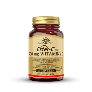 SOLGAR Ester C-Plus 500 mg Witaminy C, Wsparcie układu odpornościowego 50 kapsułek