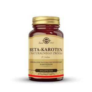 SOLGAR Naturalny Beta-karoten, Wsparcie zdrowej skóry 60 kapsułek