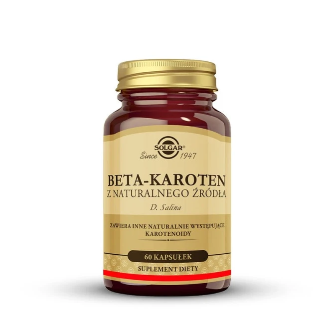 SOLGAR Naturalny Beta-karoten, Wsparcie zdrowej skóry 60 kapsułek