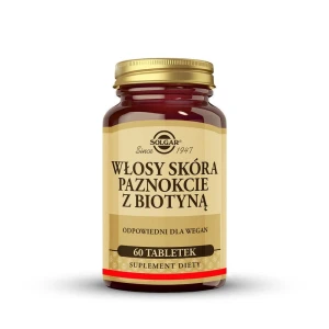 SOLGAR Włosy, Skóra, Paznokcie + Biotyna 60 tabletek