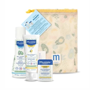 MUSTELA ZIMOWY NIEZBĘDNIK travel set Sztyft ochronny z Cold Cream 9,2g + Krem odżywczy z Cold Cream 40ml + Delikatny żel do mycia 50ml