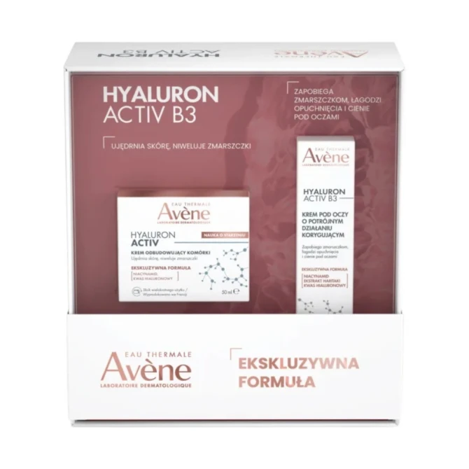 AVENE Zestaw HYALURON ACTIV B3 krem odbudowujący na dzień 50ml + krem pod oczy 15ml
