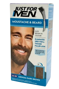 JUST FOR MEN Żel Koloryzujący Do Wąsów i Brody - Średni Ciemny Brąz (M-40)