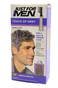 JUST FOR MEN Touch Of Grey Odsiwiacz - Średni Brąz (T-35)