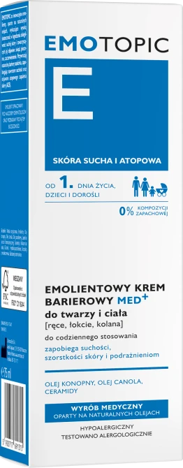 EMOTOPIC MED+ Emolientowy Krem Barierowy Do Twarzy - 75 ml
