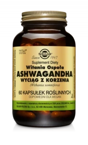 SOLGAR Ashwagandha Wyciąg Z Korzenia Na Odporność Organizmu Na Stres - 60 Kapsułek
