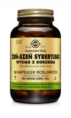 SOLGAR Żeń-Szeń Syberyjski Wspomaga Zdolności Psychiczne i Fizyczne W Przypadku Osłabienia - 60 Kapsułek