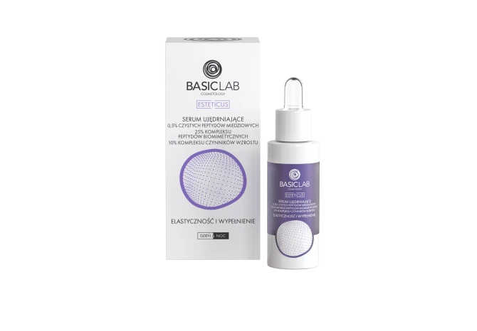BASICLAB Serum Ujędrniające 0,5% Peptyd Miedziowy Elastyczność i Wypełnienie - 30ml