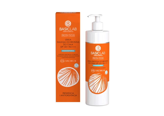BASICLAB Lekka Emulsja Ochronna Do Ciała SPF50+ PA++++ - 300ml