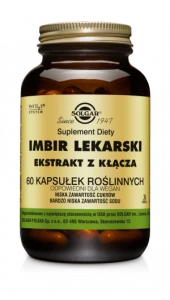 SOLGAR IMBIR LEKARSKIE S.P.S.D. Do utrzymania zdrowia naczyń krwionośnych oraz poprawy funkcjonowania układu pokarmowego i odpornościowego 60 kapsułek