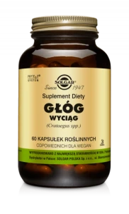 SOLGAR WYCIĄG Z GŁOGU Wspomaga funkcje serca, prawidłowe krążenie obwodowe i dotlenienie organizmu 60 kapsułek