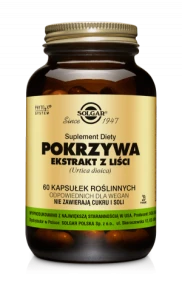 SOLGAR POKRZYWA Wspiera krążenie krwi, prawidłowe funkcjonowanie układu oddechowego i  działanie nerek 60 kapsułek