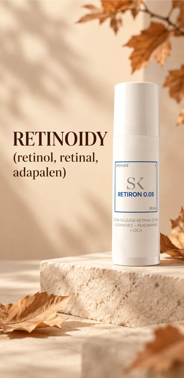 Retinoidy — retinol, retinal, adapalen — odnowa skóry