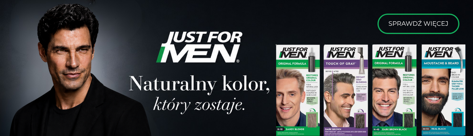 just for men czarny banerek