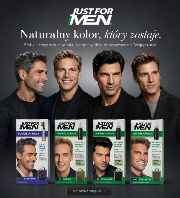 just for men czarny banerek